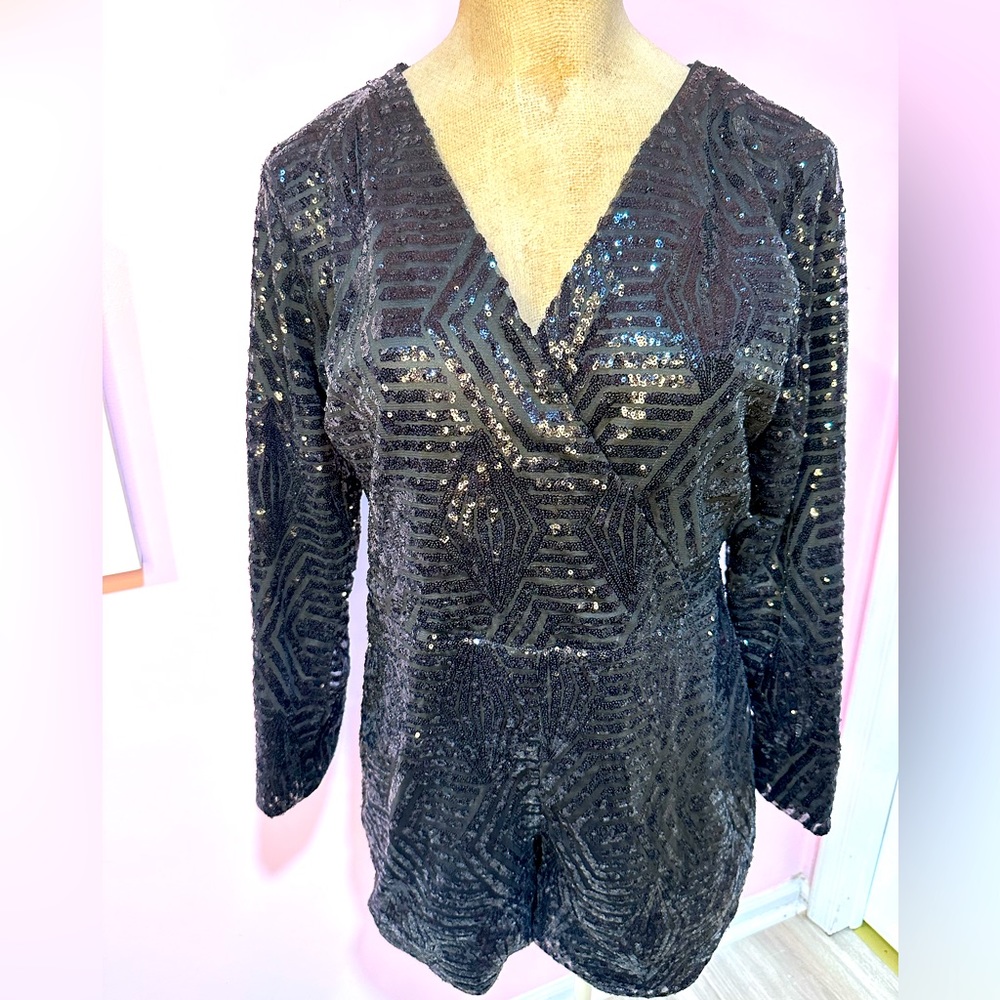 Ashley Stewart Sequin Shorts Romper size 18